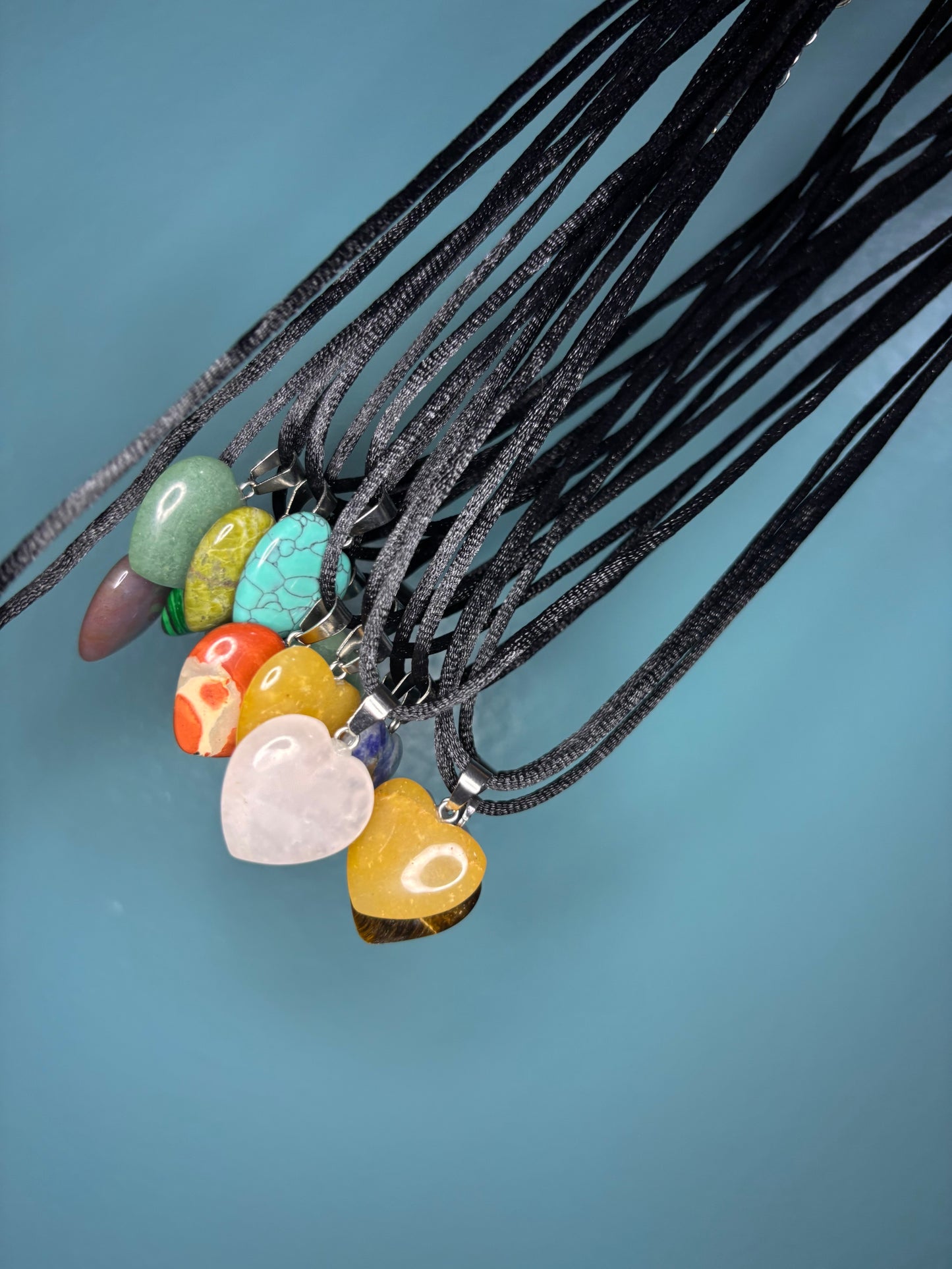 Random pick Crystal Heart Necklaces.