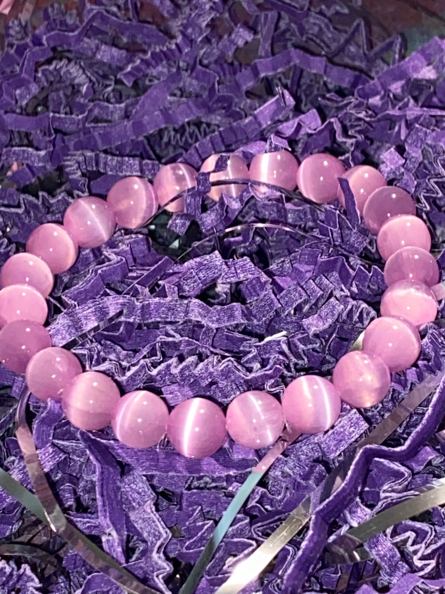 Pink Aura Selenite Bracelet