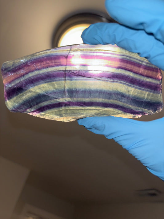 Fluorite slabs energetic charging plates