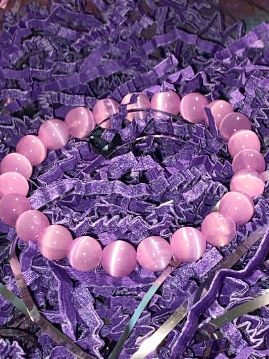 Purple Aura Selenite Bracelet