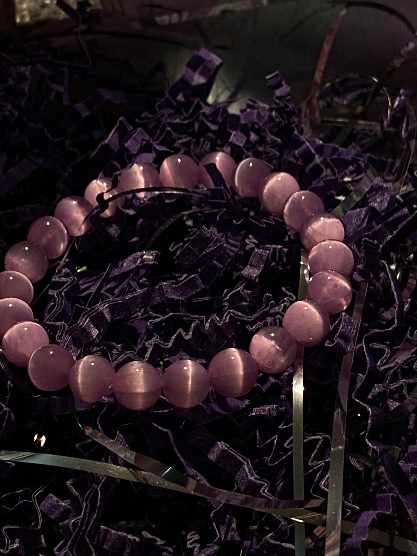 Purple Aura Selenite Bracelet