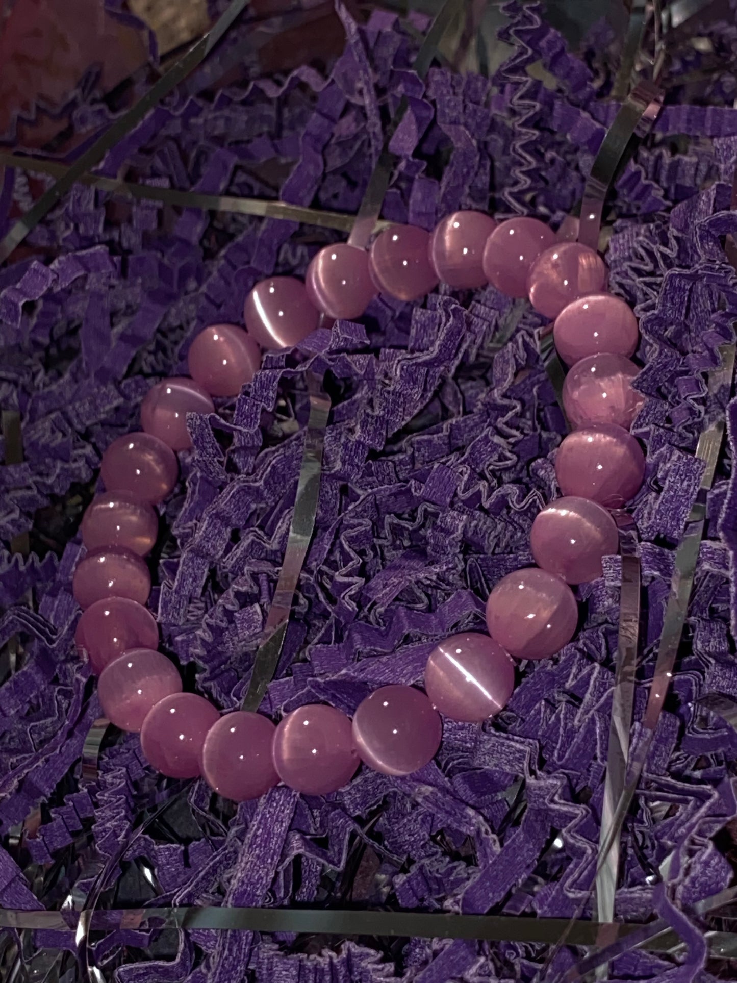 Purple Aura Selenite Bracelet